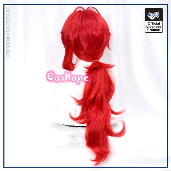 Genshin Impact Diluc Cosplay 60cm Long Red Wig Cosplay Anime Cosplay Wigs Heat Resistant Synthetic Wigs 4 - Genshin Impact Store