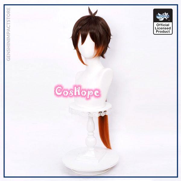 Genshin Impact Zhongli Cosplay 90cm Long Christmas Brown Orange Wig Cosplay Anime Wigs Heat Resistant Synthetic 2 - Genshin Impact Store