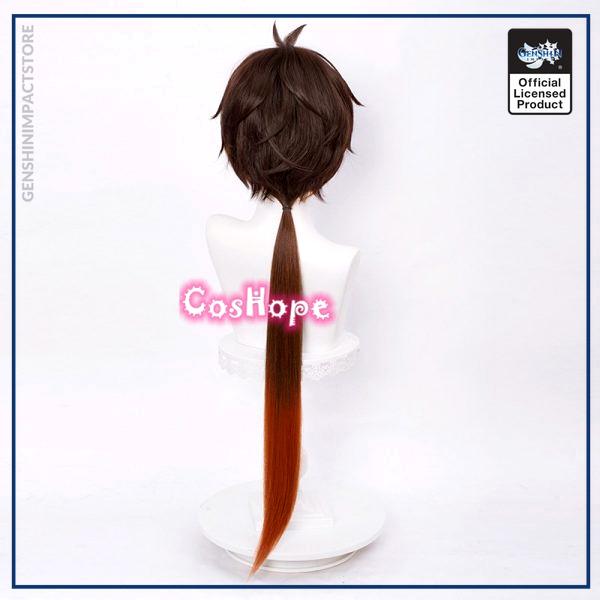Genshin Impact Zhongli Cosplay 90cm Long Christmas Brown Orange Wig Cosplay Anime Wigs Heat Resistant Synthetic 3 - Genshin Impact Store