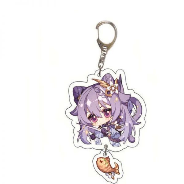 Cute Genshin Impact Keqing Cosplay Acrylic Keychain G Shaped Buckle Accessories Bag Car Pendant Key Ring Game Fans Gift 800x800 1 - Genshin Impact Store