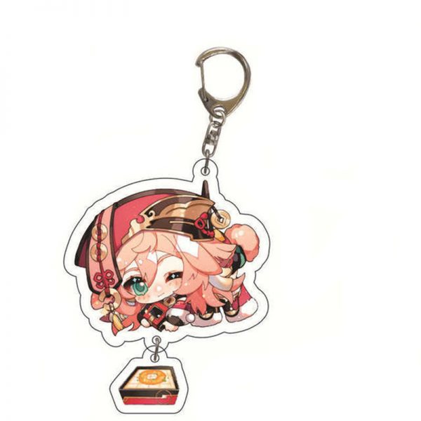 Cute Genshin Impact Yanfei Cosplay Acrylic Keychain G Shaped Buckle Accessories Bag Car Pendant Key Ring Game Fans Gift 800x800 1 - Genshin Impact Store