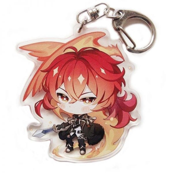 New Genshin Impact Diluc Ragnvindr Figures Acrylic Keychain G Shaped Buckle Accessories Cute Bag Car Pendant Key Ring Game Fans Gift 800x800 1 - Genshin Impact Store