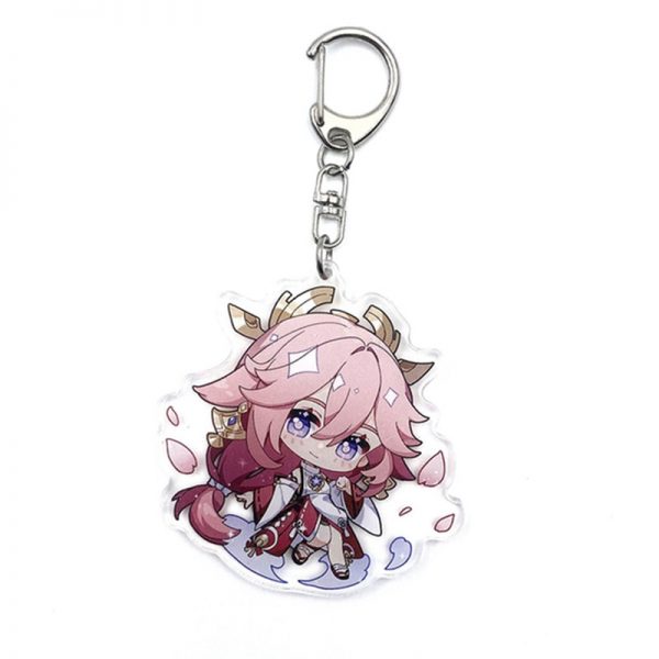 New Genshin Impact Yae Miko Figures Acrylic Keychain G Shaped Buckle Accessories Cute Bag Car Pendant Key Ring Game Fans Gift 800x800 1 - Genshin Impact Store